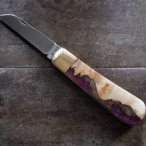 Lambfoot Pocket Knife - Elm Burr Hybrid